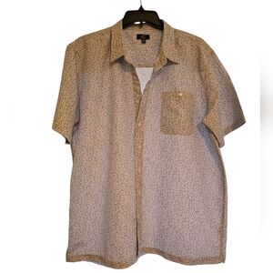 George button shirt, size 2X, white color with small black flowers.